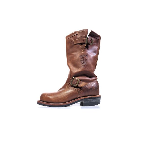 RARE Chippewa Steel Toe Brown Leather Logger Boots Mens Size 6 - Picture 1 of 12